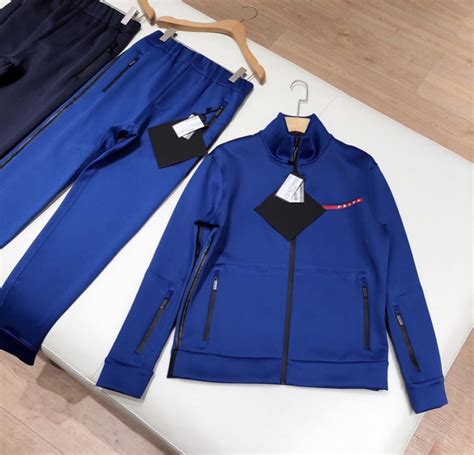 blue prada hoodie|Prada tracksuit men's uk.